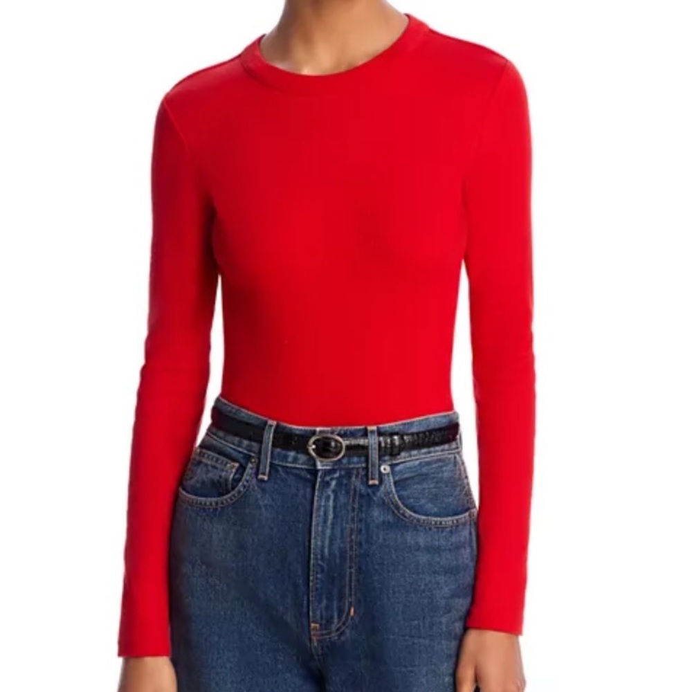 Veronica Beard Pruitt red long sleeve tee